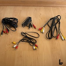 Mixed Lot of Four Audio Video AV RCA Cables, All Male-to-Male, Various Lengths