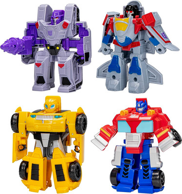 Transformers Toys Heroes Vs Villains 4-Pack, Autobot and Decepticon 4.5-Inch Act