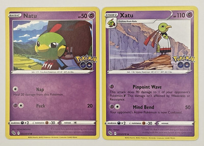 Natu 032/078 + Xatu Pokemon GO 2 Card Evolution Set Pokemon TCG