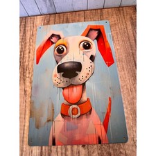 Cute Pink Dog Metal Sign Dog Lover Gift Decor Gift Idea Chihuahua Hound Dog NEW