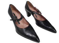 FRATELLI ROSSETTI Scarpe Donna (EU) 37 Nero Pelle Fibbia Punta Tacchi