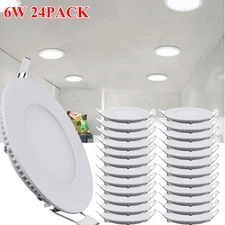 24Pack 4Inch LED Ceiling Lights Ultra-Thin Recessed Retrofits Kit 6000K Daylight