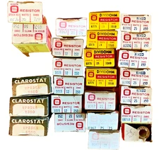 Lot of 25 Ohmite & Clarostat Wirewound AdjustableFixed Vitreous Enamel Resistors
