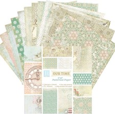 Scrapbooking Patterned Paper 24pcs - DIY Decorative Stamped Craft Paper for Han