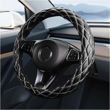 Car Steering Wheel Cover, 15" Soft Rubber Foldable Vehicle Steering Wheel Prote