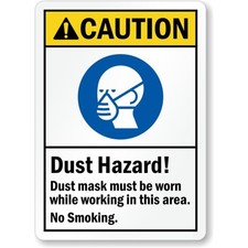 No Smoking Sign Aluminum Weatherproof Dust Hazard Outdoor Safety Plaque