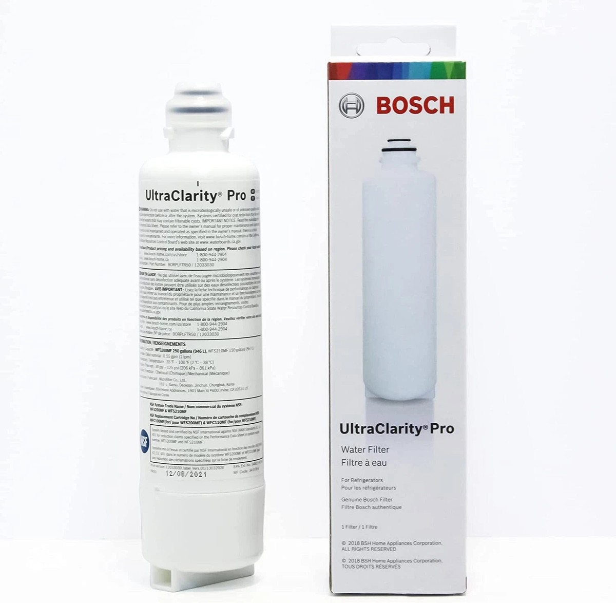 Filtro de agua para refrigerador Bosch BORPLFTR55 / REPFLTR55 UltraClarity Pro