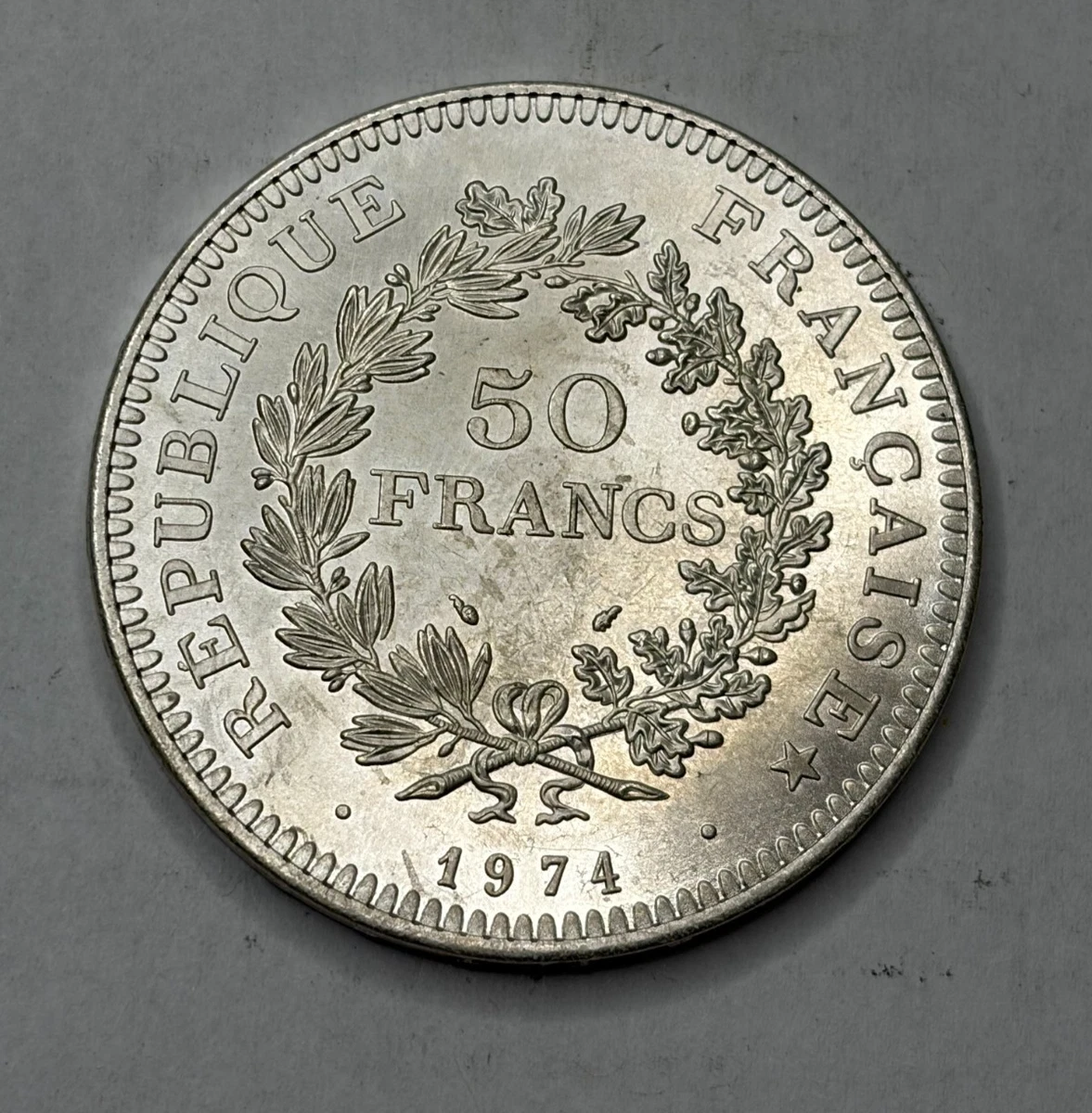 外国銀貨　フランス50F銀貨　1974年 外国銀貨 フランス50F銀貨 1974年 【公式通販】