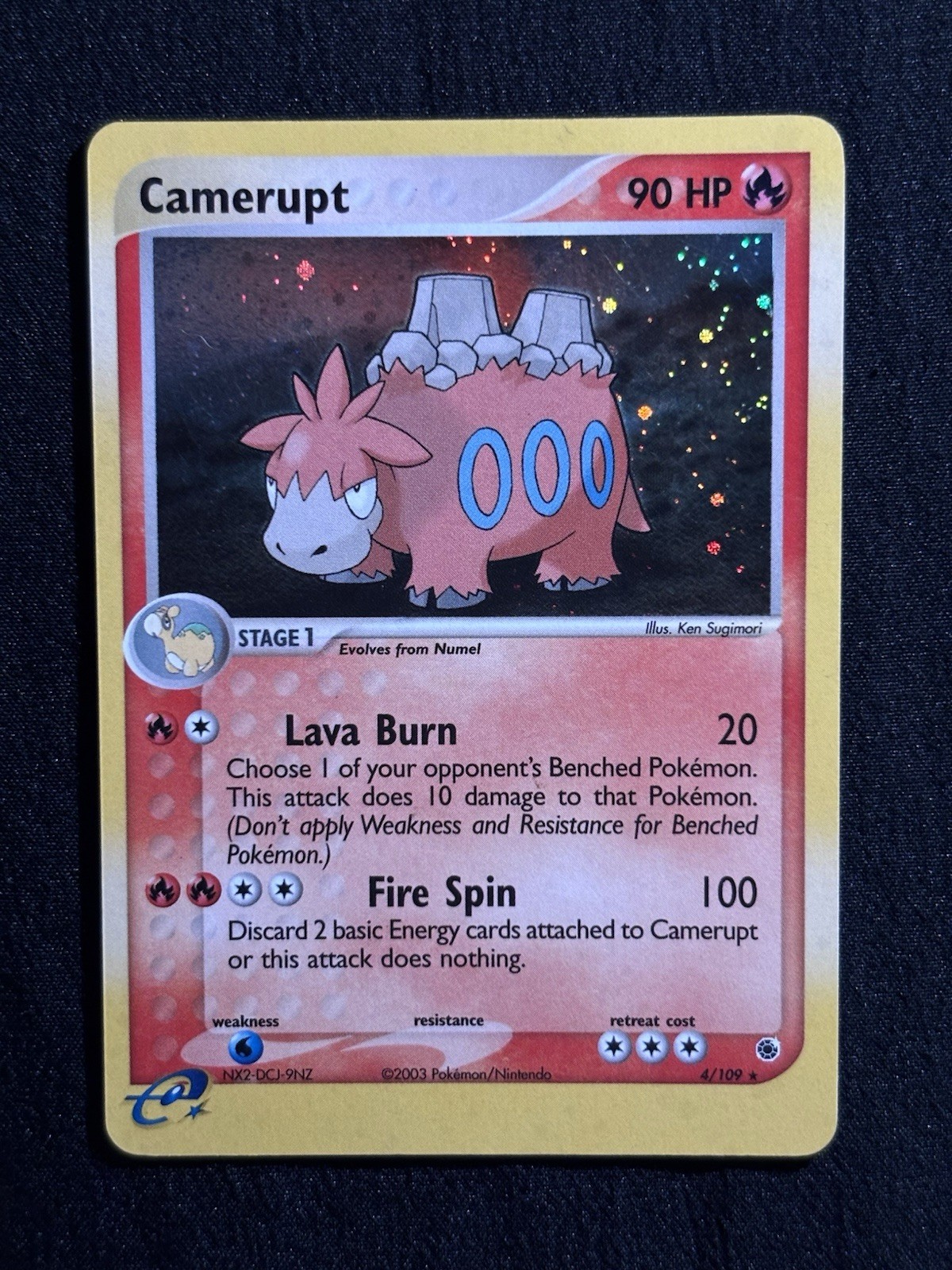 Pokémon TCG Camerupt EX Ruby & Sapphire Holo Rare 4/109 90HP Stage 1