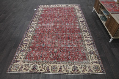 #ad Oushak 5x8Turkish RugvintageanatolianREDkilimBohemianhandmadewool $253.50