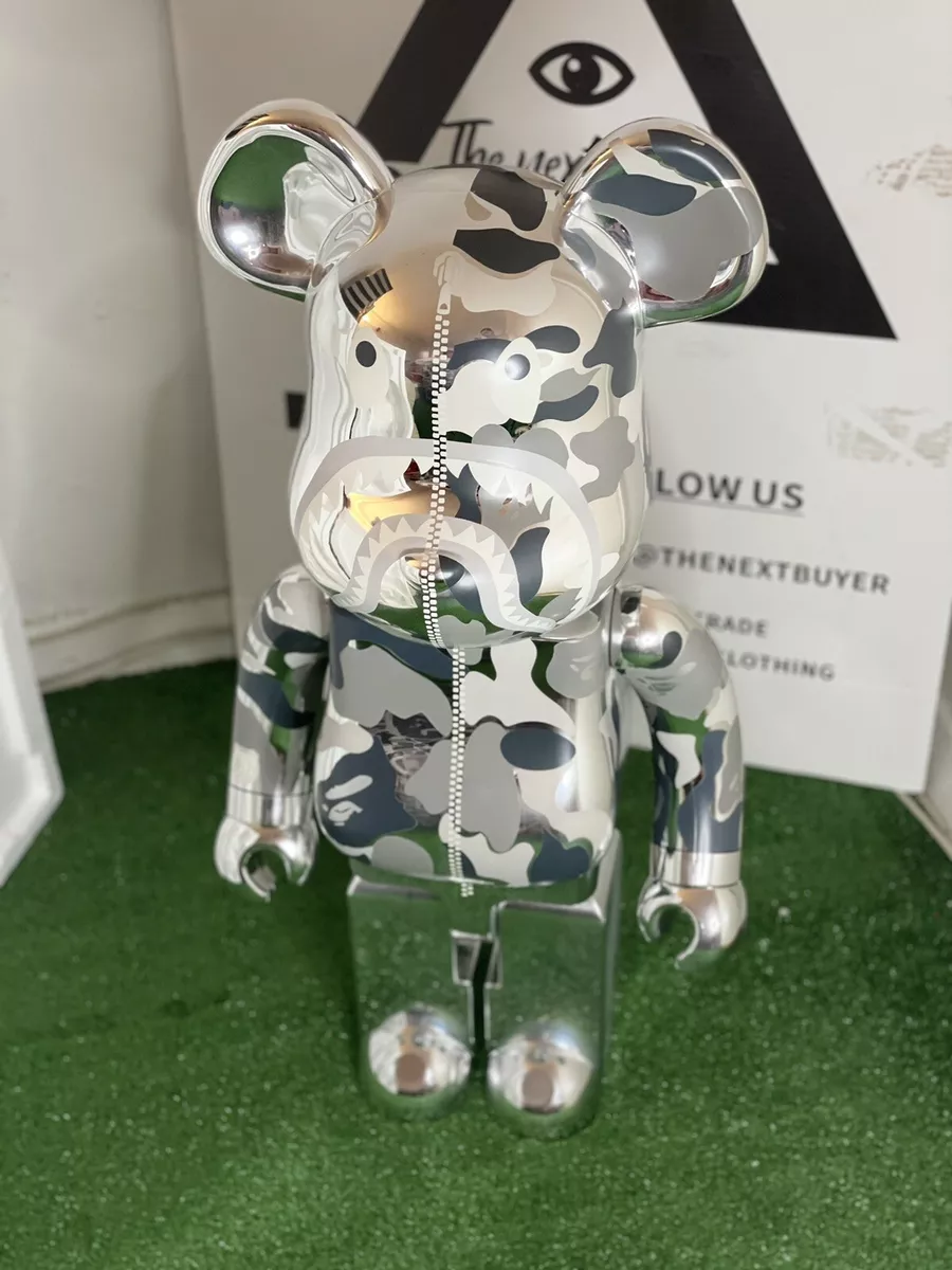 BE@RBRICK BAPE CAMO SHARK 1000％ SILVER-