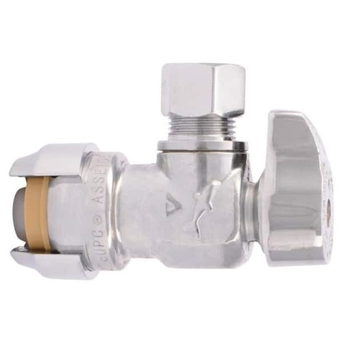 SharkBite 1/2 in. Push-to-Connect x 3/8 in. O.D. Compression Chrome-Plated Brass