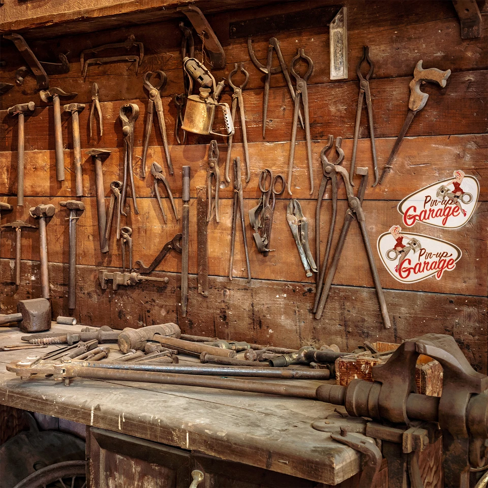 2er Set Retro Aufkleber Pin Up Klein Old School Motorcycles Sticker Vintage - 08 - Bild 4 von 4