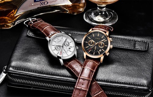 Watches Mens New Lige Top Brand Luxury Casual Leather Quartz Men's Watch Busines - Picture 8 of 37