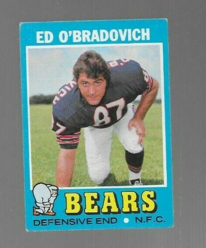 1971 Topps Football Card #78 ED O'BRADOVICH  Bears  EXCELLENT  NO creases - Zdjęcie 1 z 2