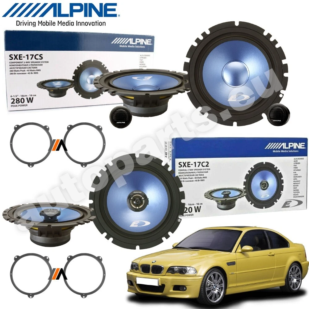 Kit 2 Casse Alpine SXE-1725S 16,5cm Per BMW Serie 3 E46 (2002-2007) | 220W Max Con Supporti Di Montaggio Inclusi - 5