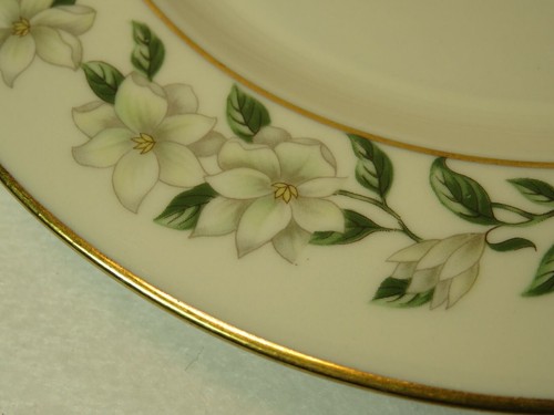 4 Princess China - Empcraft Bridal Wreath Salad Plates 8 1/8 inch Magnolia EUC - Picture 5 of 8