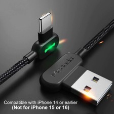 Image of Mcdodo Right Angle for iPhone Fast Charger Cable 2.4A Charging 0.5m 1.2m 1.8m 3m