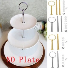 Multi-Style 3 Tier Cake Plate Stand Handle Fitting Hardware Rod Plate Stand New
