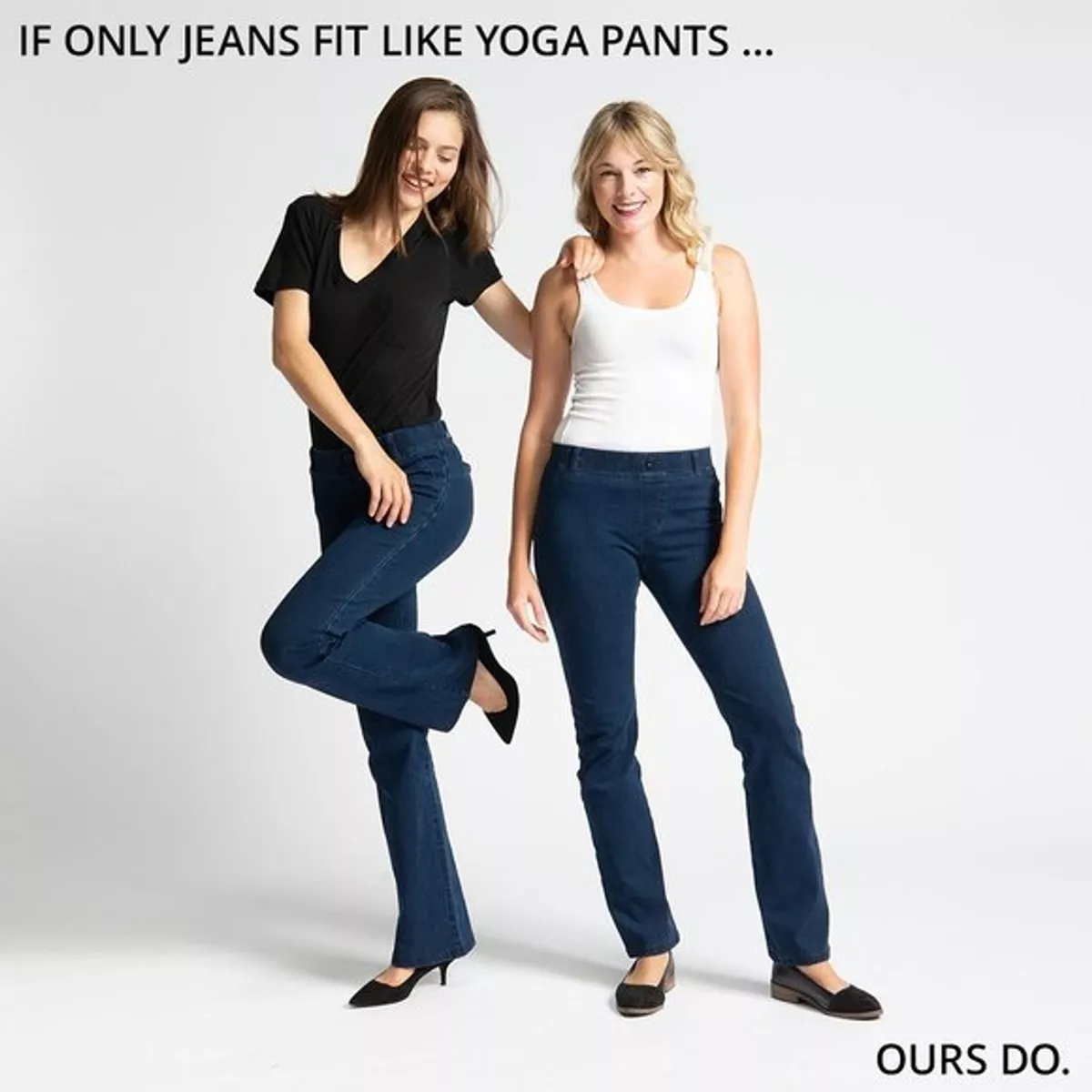 Betabrand Yoga Denim Straight Leg In Indigo Small eBay