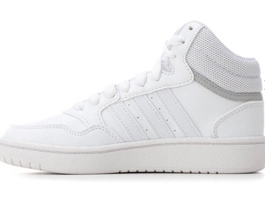 Adidas Hoops 3.0 Boys or Girls Basketball Shoes Size 3 Triple White High Top