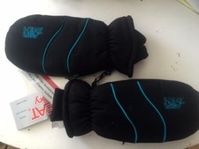 NEW WITH TAGS HEAT FACTORY SKI SNOWBOARD GLOVES MITTENS BLACK/BLUE MENS LARGE
