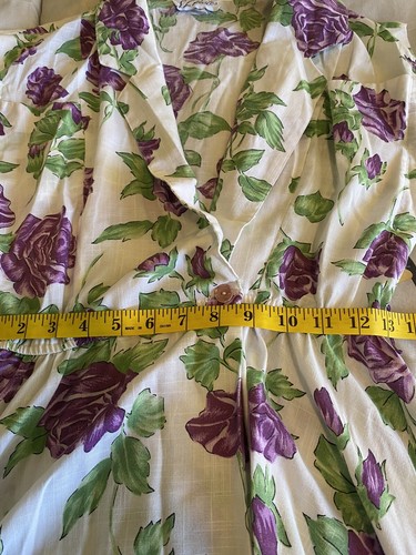 1960s Vintage Lavender Roses Day Dress with Pockets Made in USA 14 Cottagecore - Picture 6 of 9