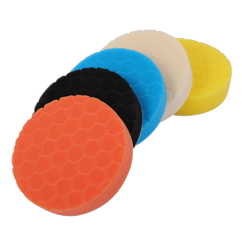 5PCS 6inch Car Buffing Sponge Polishing Pad Kit Waxing For Car Polisher
