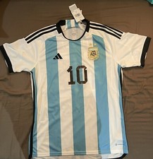 adidas Messi #10 Argentina 2022 World Cup Men's Home Jersey, Large - HF2158