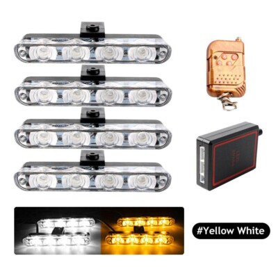 4 in 1 Grill Auto Warnung LED Licht Strobe Rot Blau Notfall Fernwarnlampe
