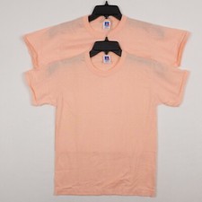 VINTAGE Russell Athletic Youth L Orange Mist T-Shirts - Lot of 2