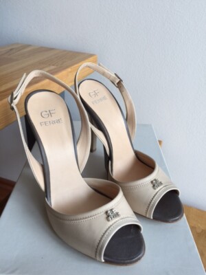Designer GF Ferre Sandalen, Echtleder, Logo, Gr. 37