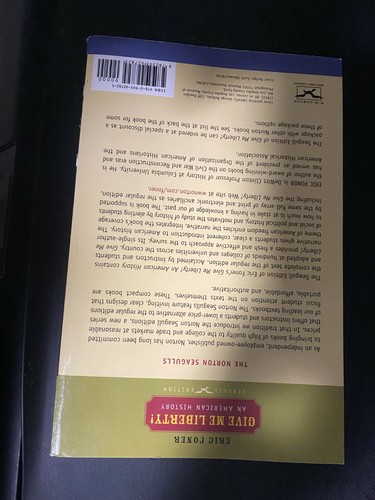 GIVE ME LIBERTY! AN AMERICAN HISTORY ERIC FONER SEAGULL EDITION - Picture 2 of 2