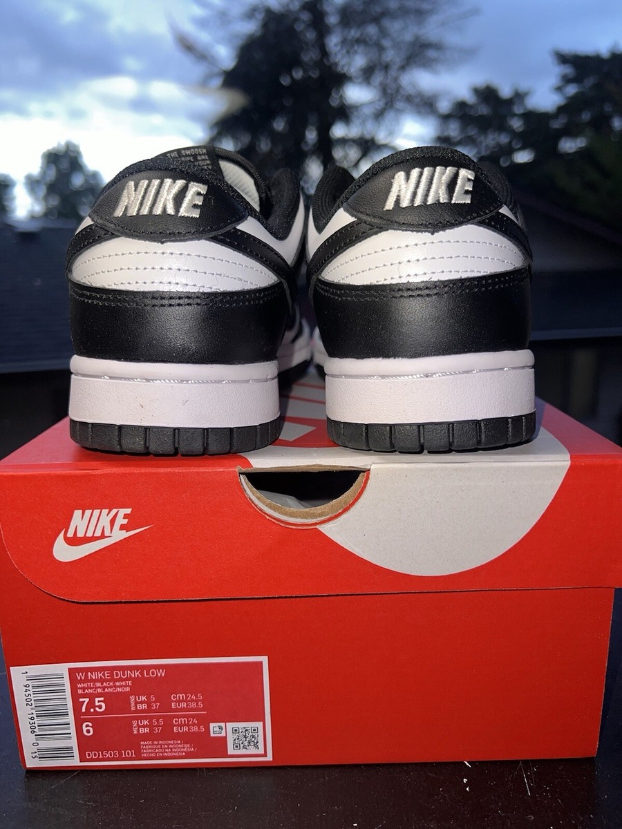 Size 7.5 - Nike Dunk Low Black White W 194502193060| eBay