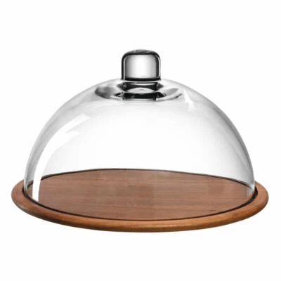 Plateau à fromage en bois Leonardo avec cloche en verre CUCINA 2-pcs. plateau...