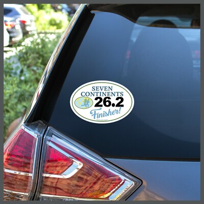 Seven 7 Continents Marathon 26.2 Finisher Removable Sticker Decal or Car Magnet