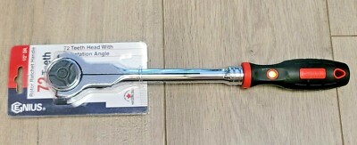 Genius Tools 1/2'' dr Long Handle Rotor Ratchet w/ Comfort Grip Handle #481804S