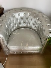 Ledersessel silber von Bretz, Gebrauchsspuren