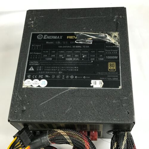Enermax Revolution87+ 1000W MODULAR 80 Plus ATX Power Supply FOR PARTS - Afbeelding 2 van 15