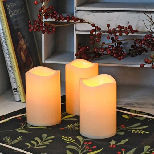US Flameless Pillar Candle Flickering Moving Wick LED Candles Remote Ivory US - Picture 7 of 15