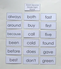 Educational Literacy Learning Resource Dolch Second Grade Sight Word Flashcards
