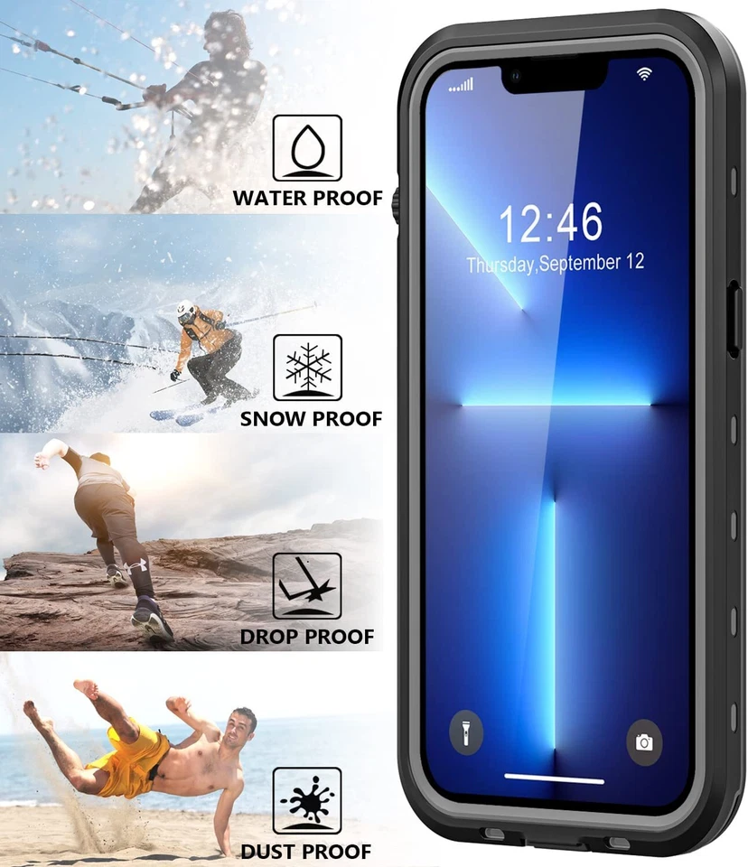 Life Waterproof Shock Dust Proof Case Cover iPhone 13 12 11 14 15 16 17 Pro Max - Image 2 of 4