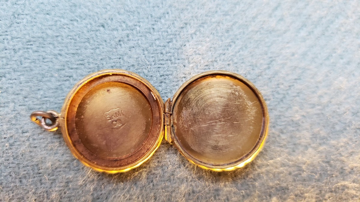 SKM Co Antique Victorian Locket Circa 1900, Rolled Gold