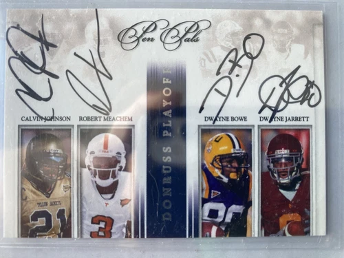 2007 Donruss Pen Pals CALVIN JOHNSON, Meachem, Bowe, & Jarrett Auto #ed 6/12!!