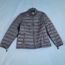 Free Country Zip Up Quilted Ultrafill Jacket Mock Neck Black Size XL