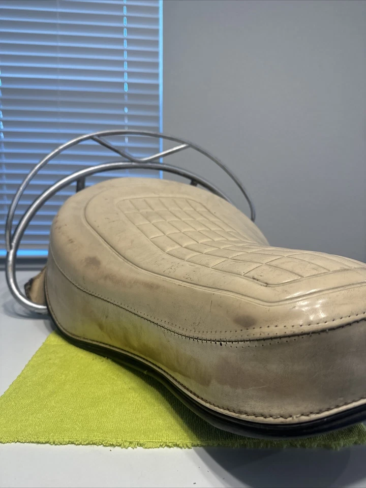 Harley Davidson FLH FL cabeza de pala Panhead Buddy Seat blanco Foto 4 de 4