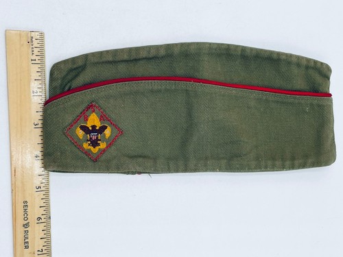 Vintage Pfadfinder Armee grün Garnison Mütze sanforisiert groß 7-71/8 offiziell BSA - Bild 11 von 11