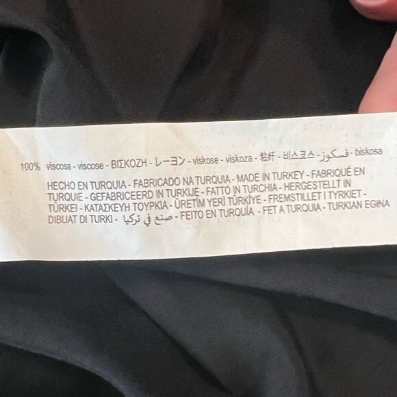 Zara Solid Black Button Down Shirt Front Pockets - image 8