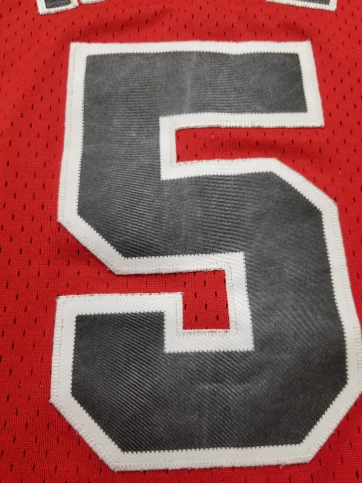 Camiseta Nike Chicago Bulls Jalen Rose #5 masculina grande costurada script L +2 vintage NBA - Imagem 4 de 4