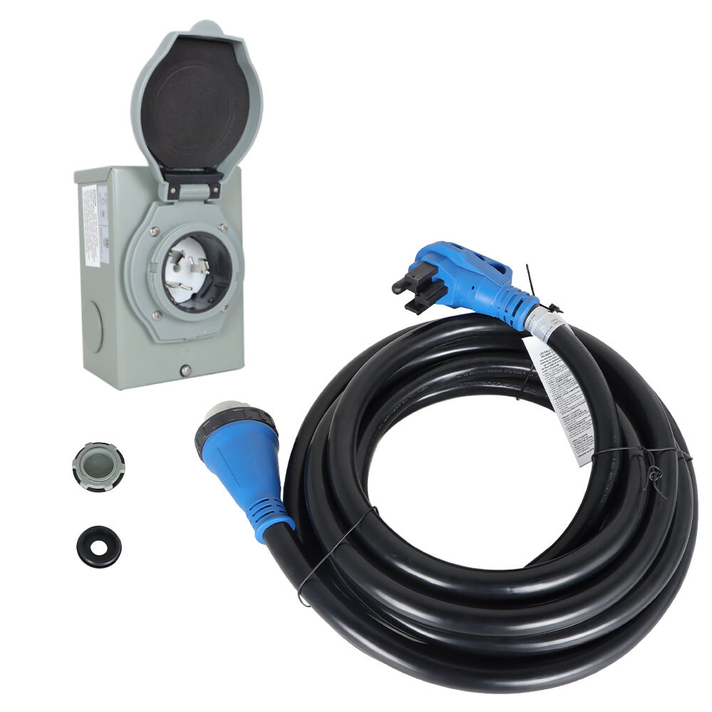 50Amp 25FT RV Extension Cord with Twist Lock LED NEMA14-50P Combo Kit-image